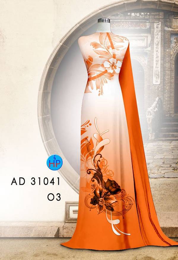 Vải Áo Dài Hoa In 3D AD 31041 43